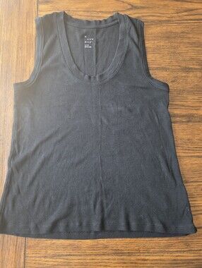 a new day Black Ribbed Scoop Neck Tank - Women's Sleeveless Top